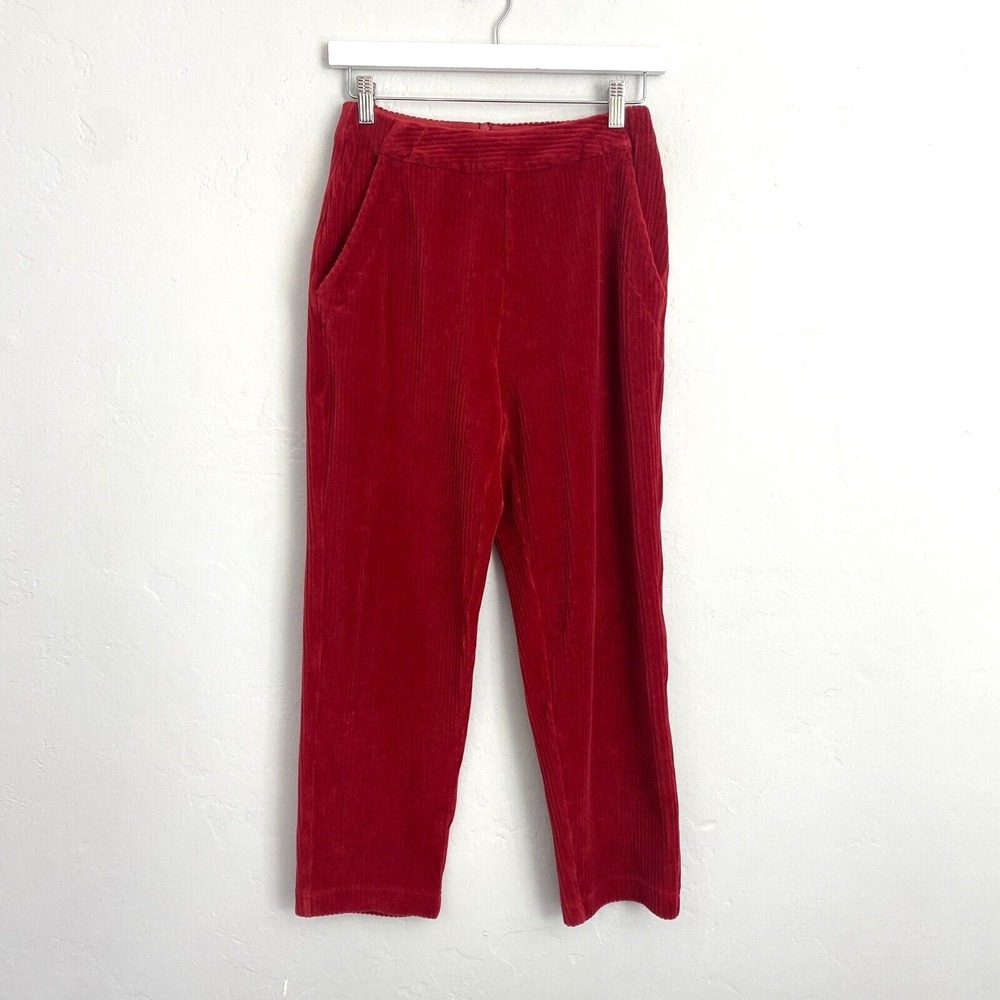 Marine Layer Montreal Soft Wale Corduroy Pants Women Size XS Red Burgundy
